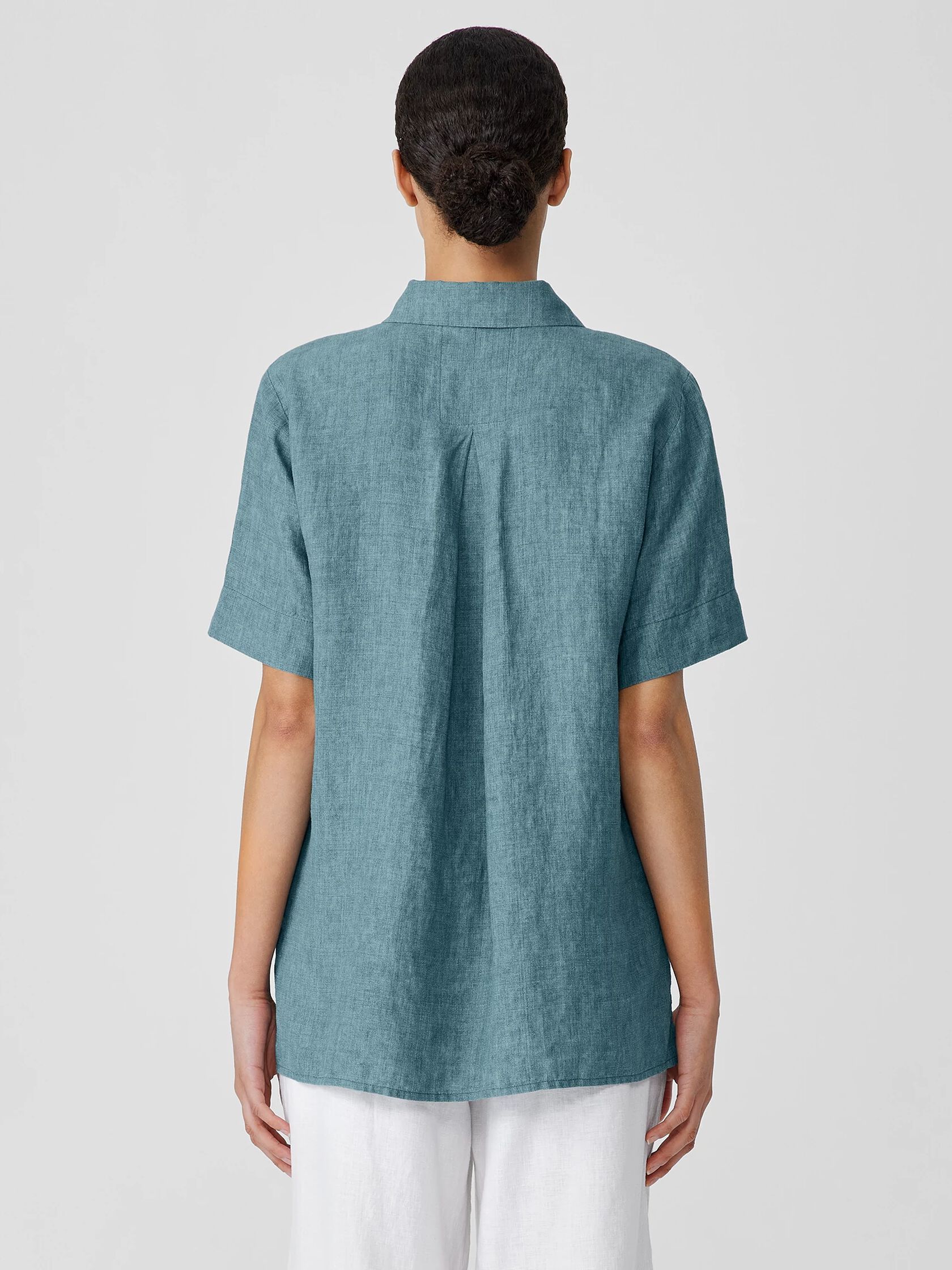 Washed Organic Linen Délavé Short-Sleeve Shirt