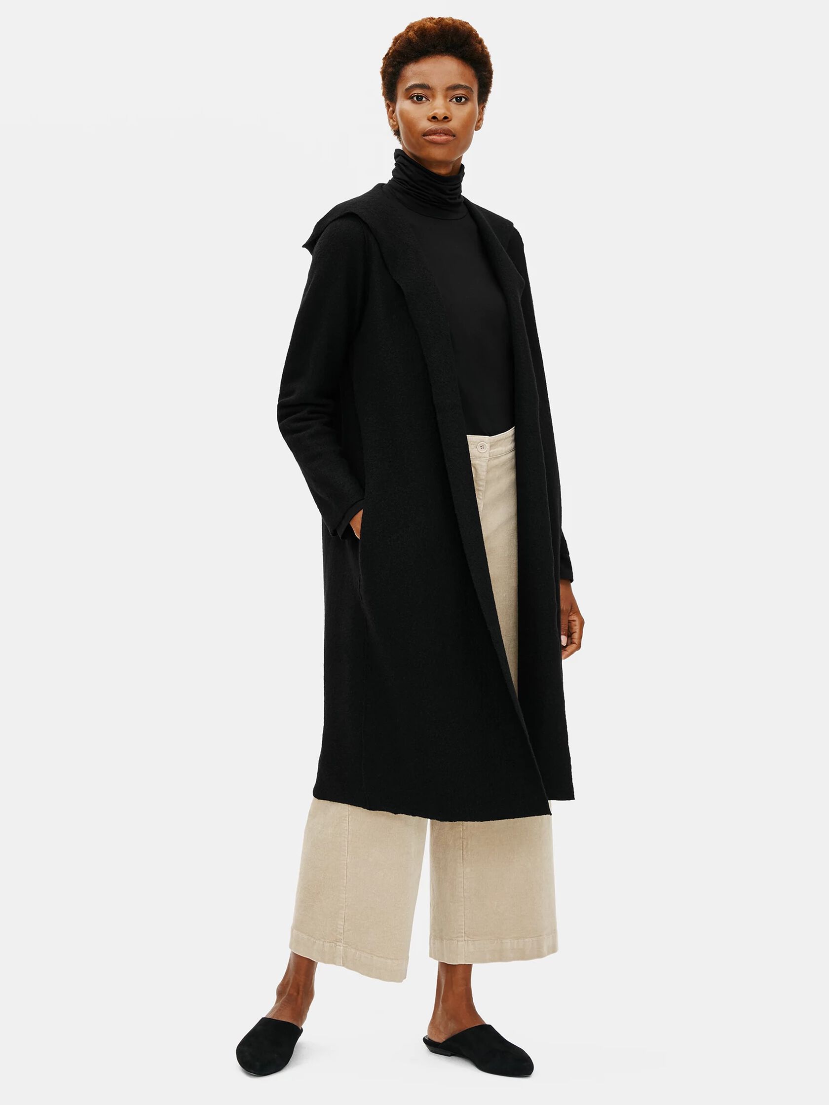 Lightweight Boiled Wool Hooded Jacket in Responsible Wool