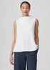 Pima Cotton Stretch Jersey Funnel Neck Tank