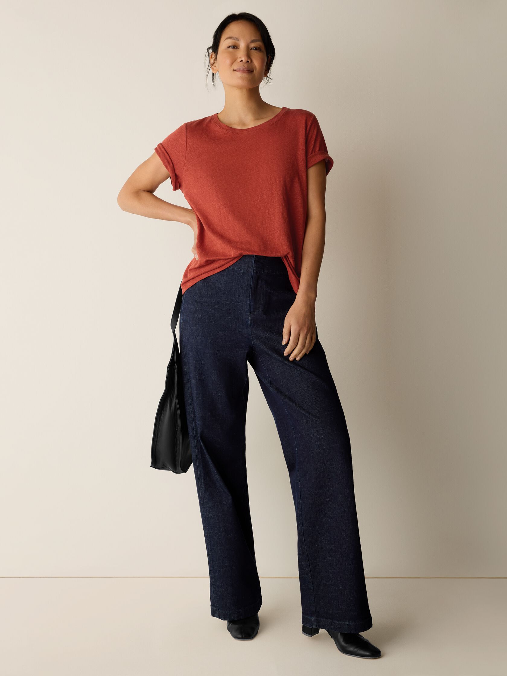 Organic Linen Jersey Crew Neck Tee