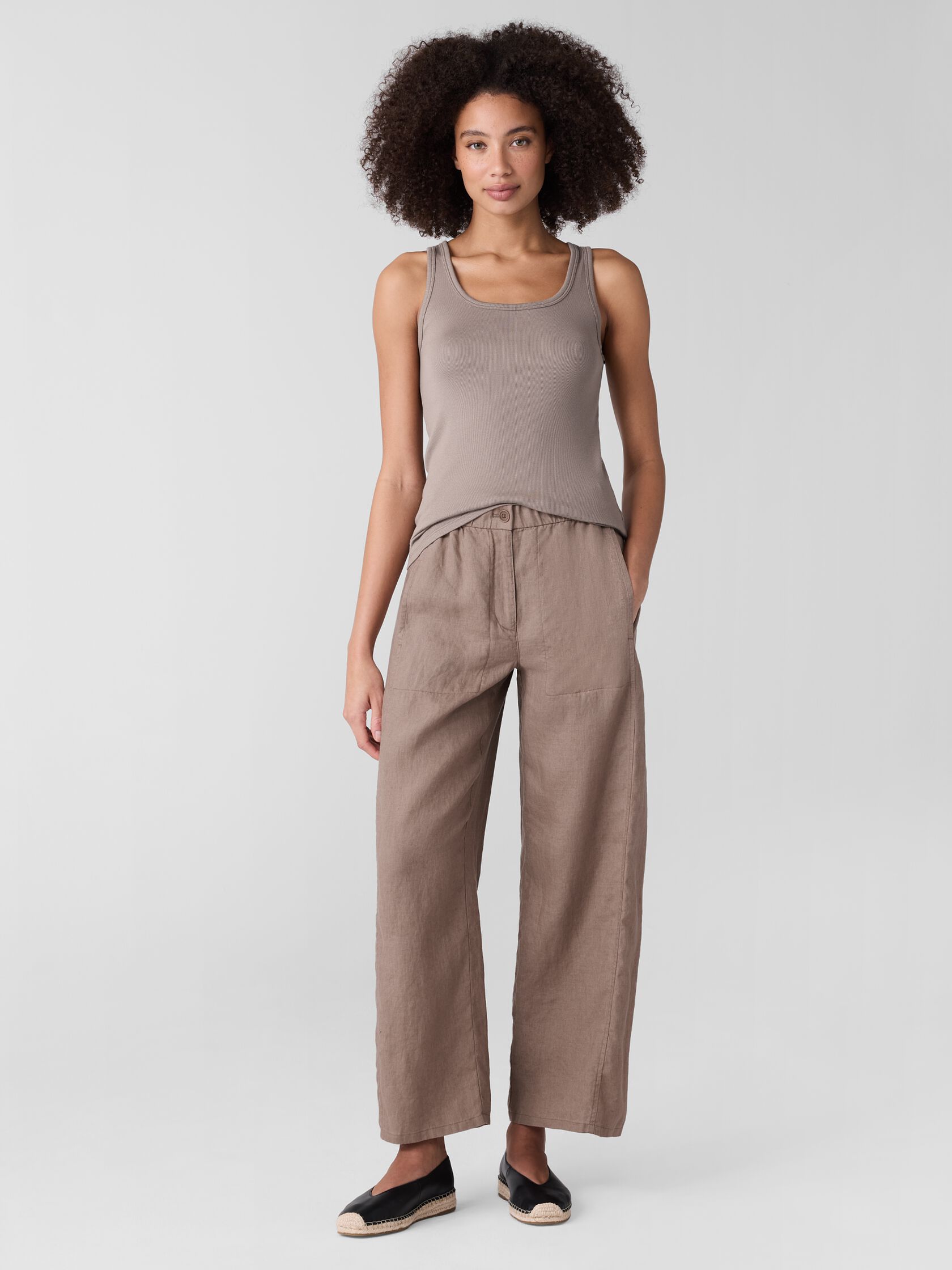 Organic Cotton Stretch Rib Scoop Neck Tank