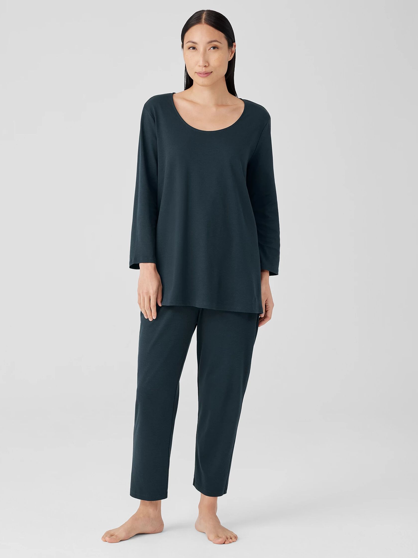 Organic Cotton Interlock U-Neck Sleep Top