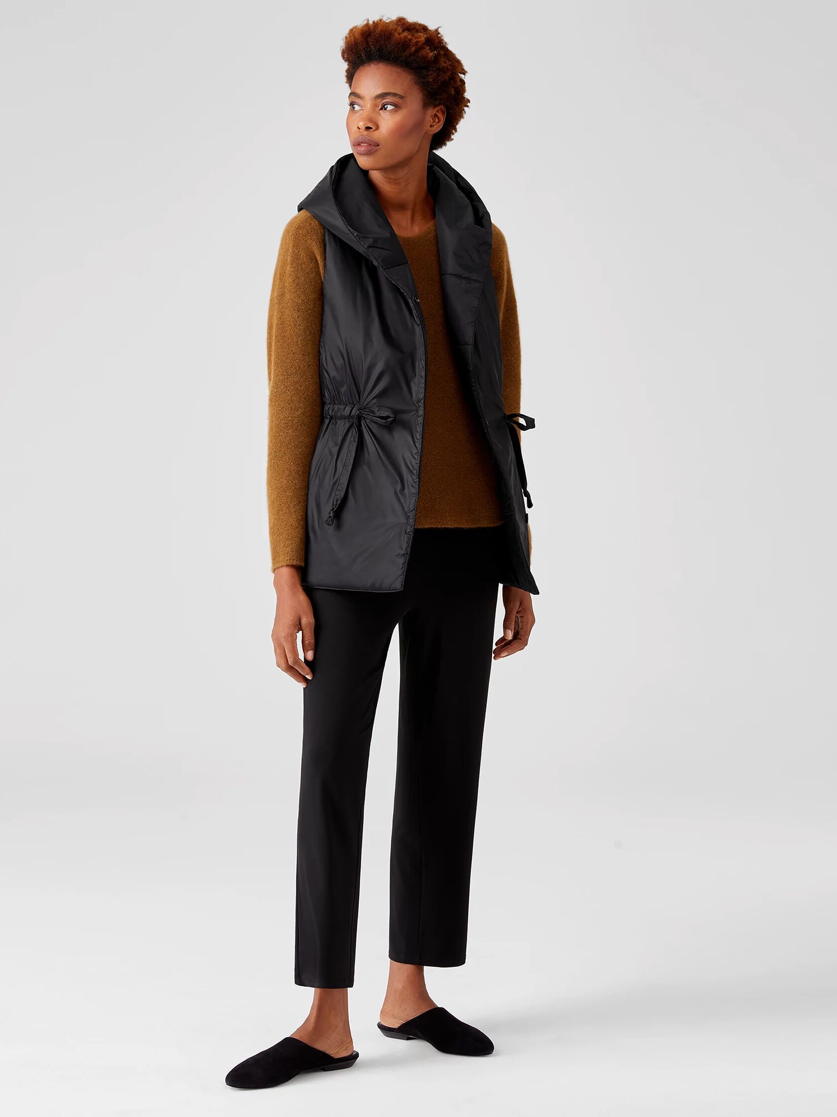 Eggshell Recycled Nylon Hooded Vest