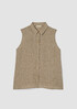 Puckered Organic Linen Sleeveless Shirt