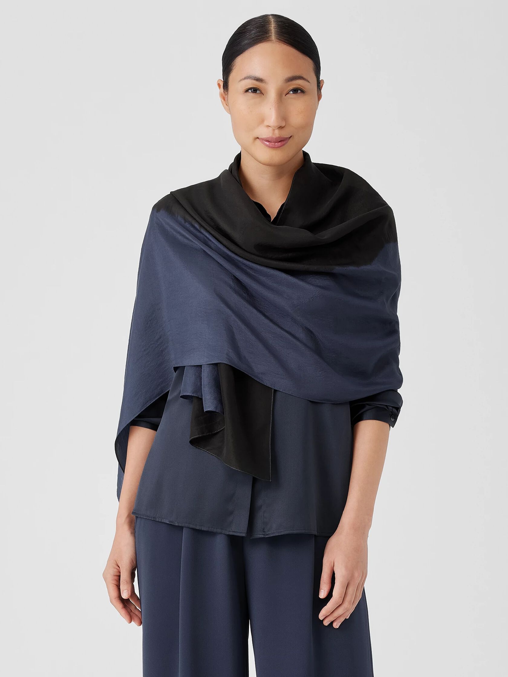 Hand-Dyed Abstract Silk Scarf