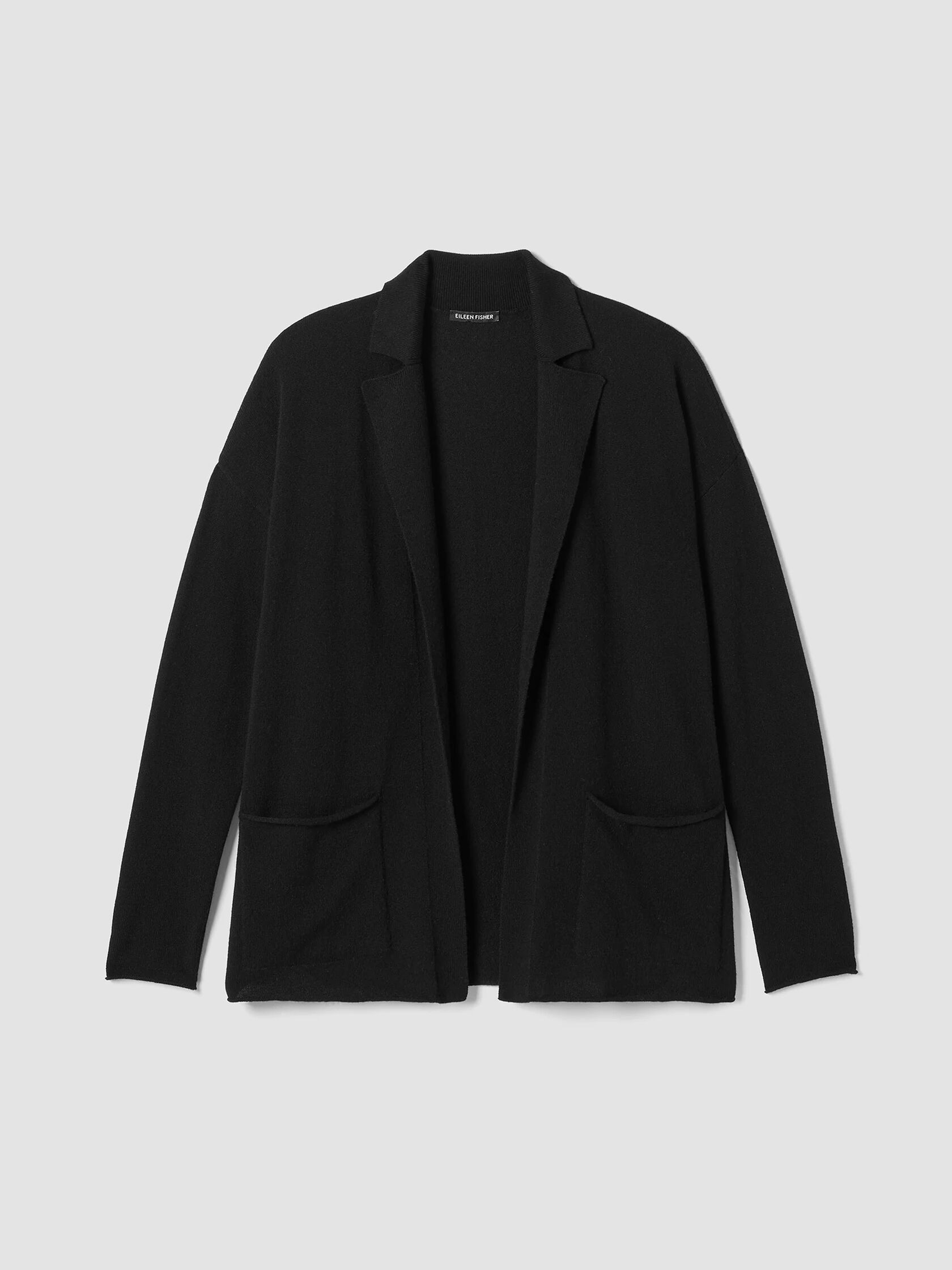 Italian Cashmere Notch Collar Cardigan