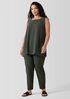 Silk Georgette Crepe Ballet Neck Long Tank