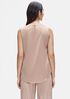 Stretch Silk Charmeuse Round Neck Shell