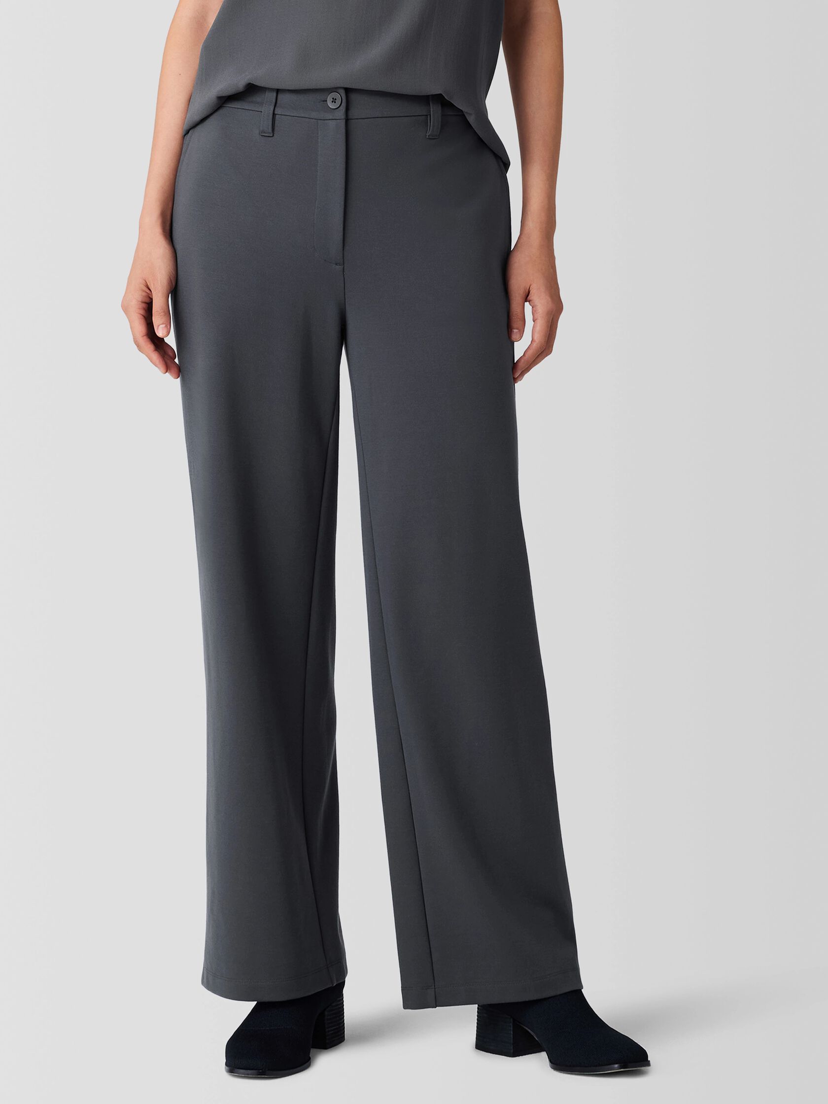 Washable Flex Ponte Wide Trouser Pant
