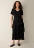 Silk Georgette Crepe V-Neck Dress