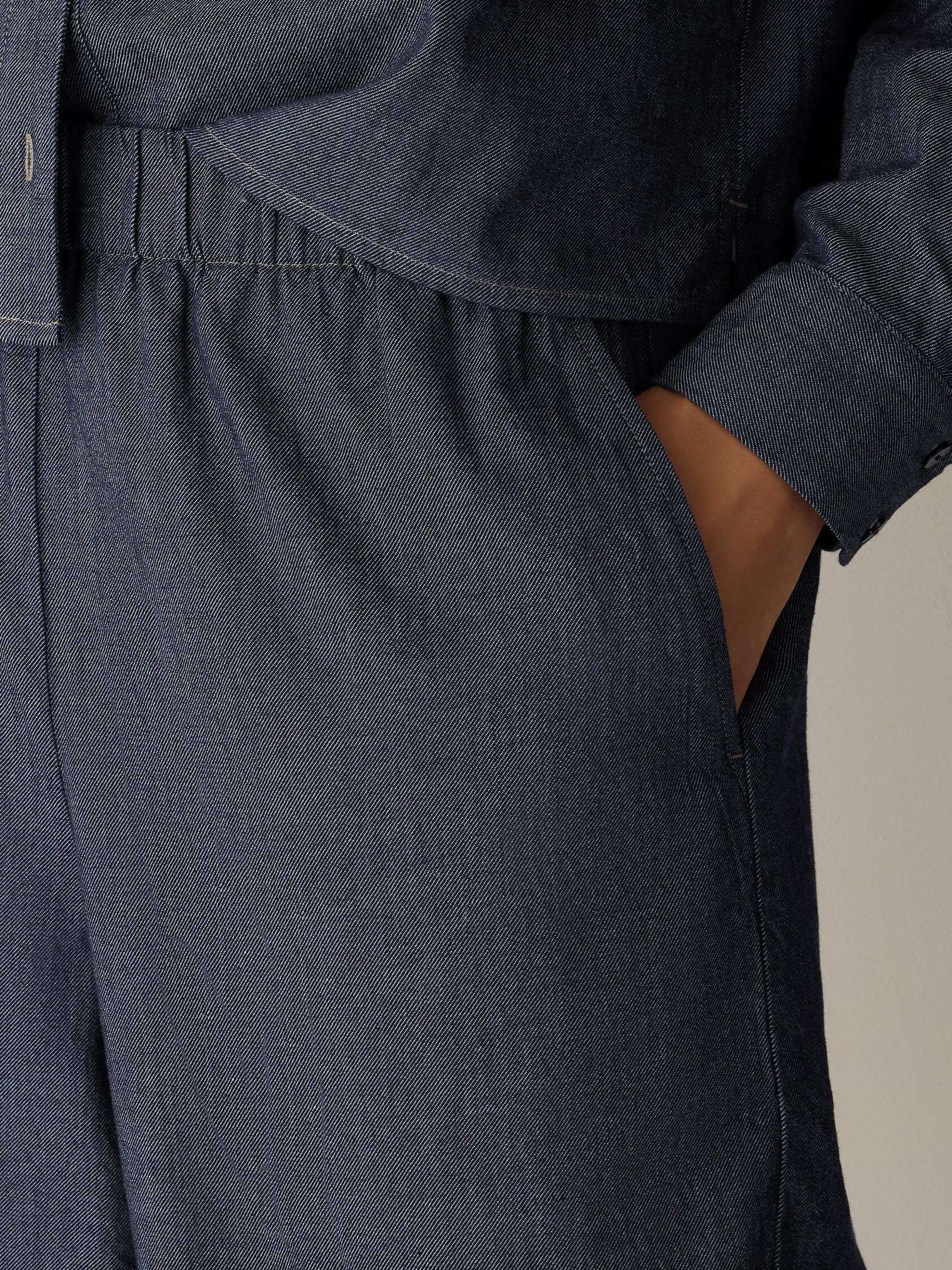 Airy Organic Cotton Twill Wide-Leg Pant