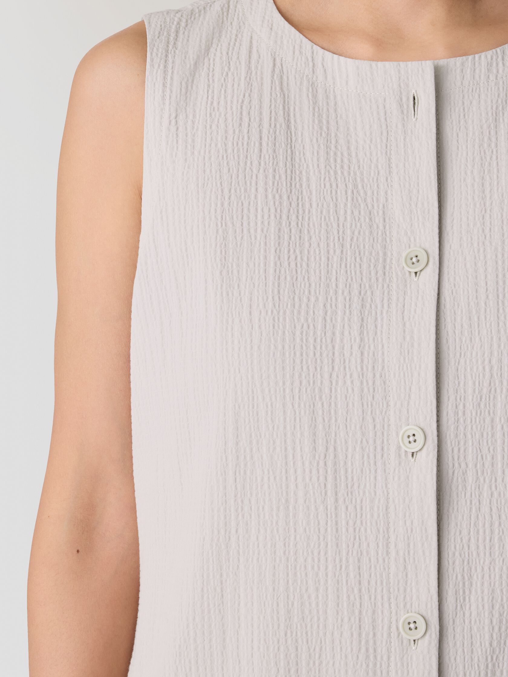 Organic Cotton Pucker Long Vest