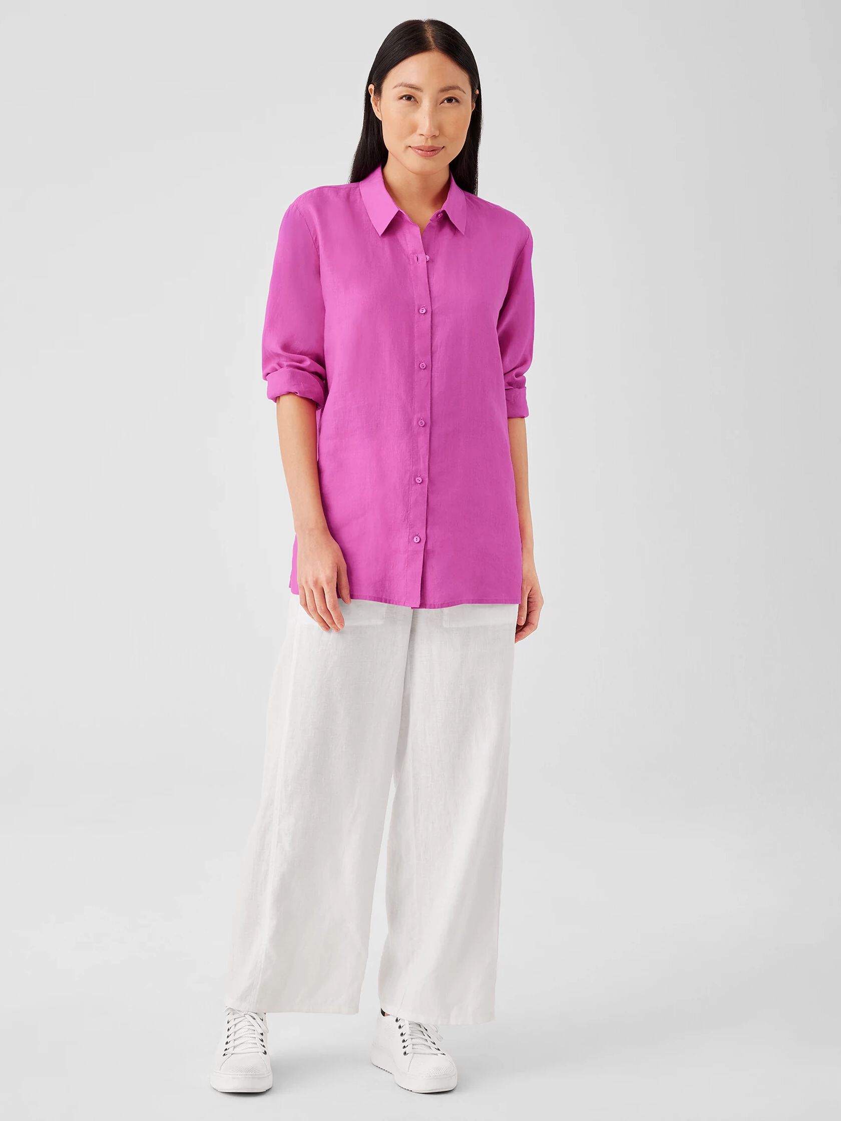 Organic Handkerchief Linen Classic Collar Shirt