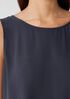 Silk Georgette Crepe Ballet Neck Tank