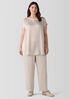 Striated Silk Satin Straight Pant