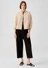 Linen Blend Stand Collar Jacket