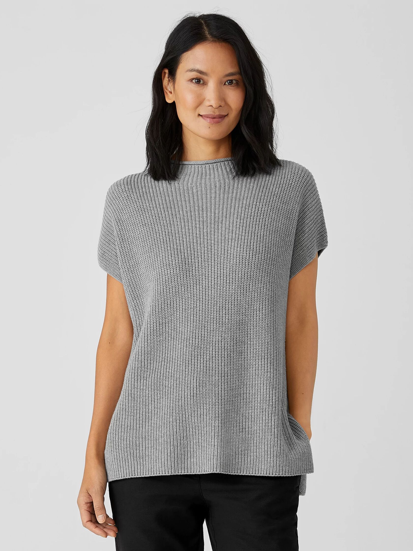Peruvian Organic Cotton Blend Funnel Neck Top