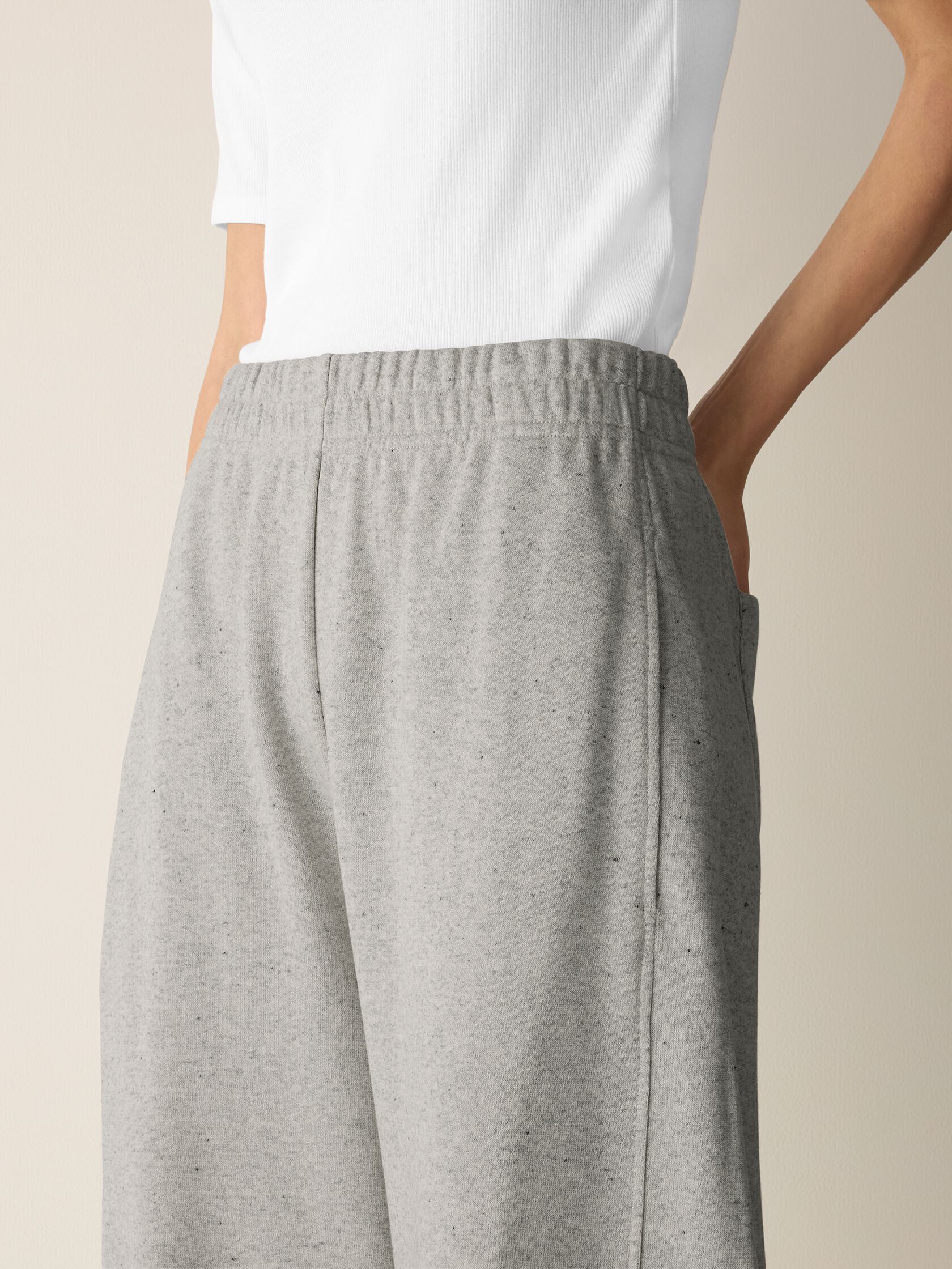 Heathered Fleece Roomy Wide-Leg Pant