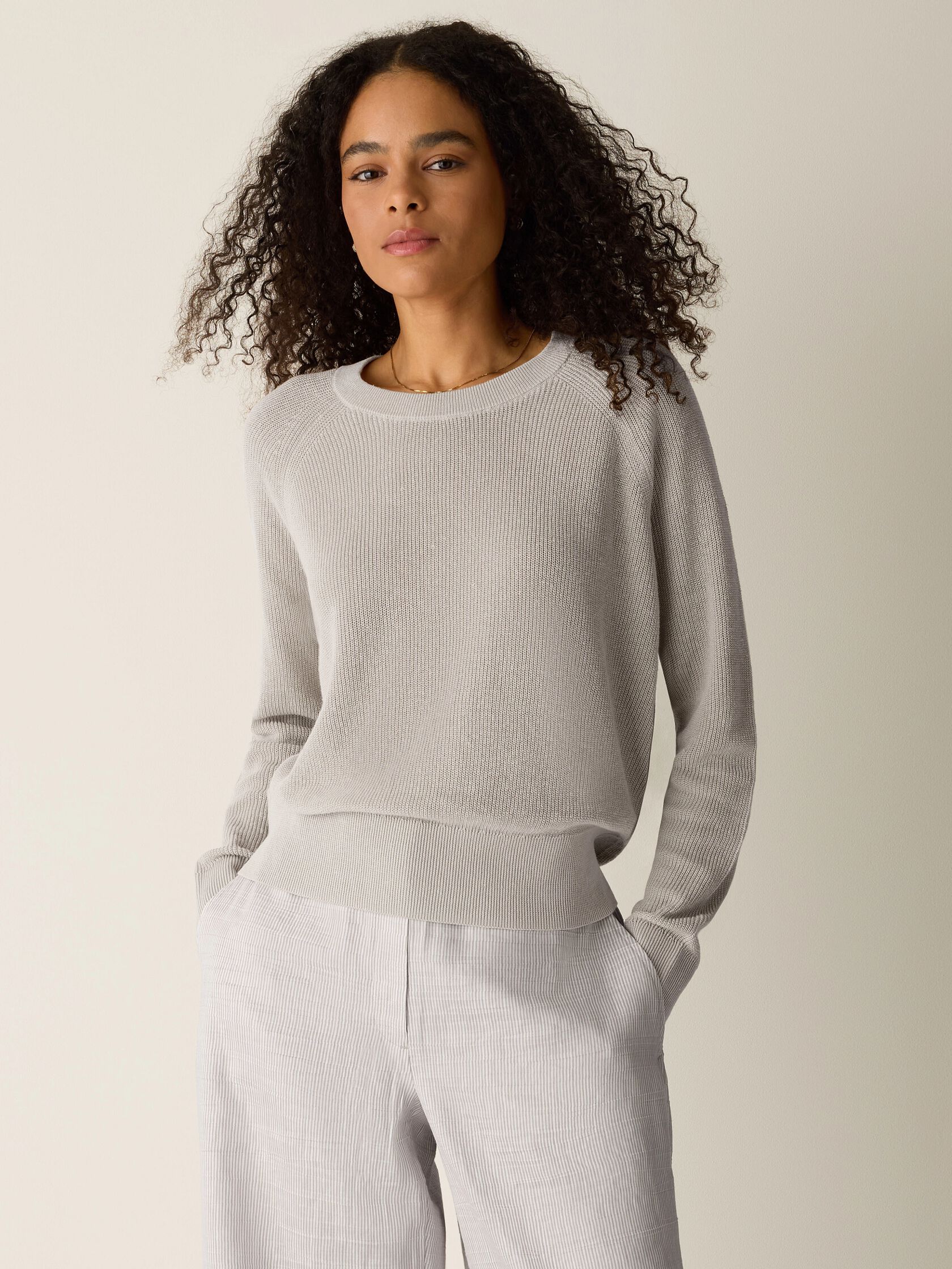 Organic Linen Cotton Wedge Sweater