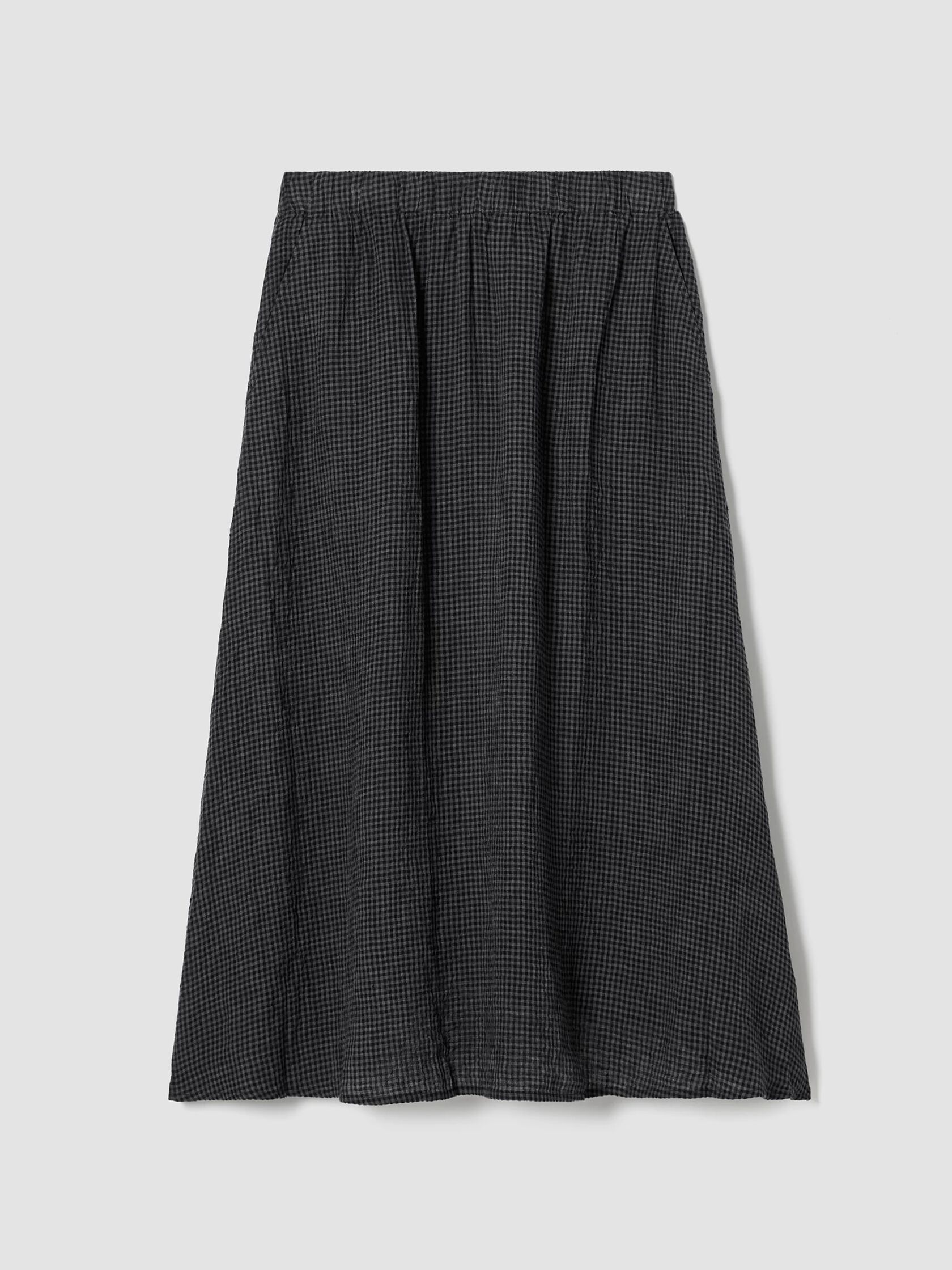 Puckered Organic Linen Pocket Skirt