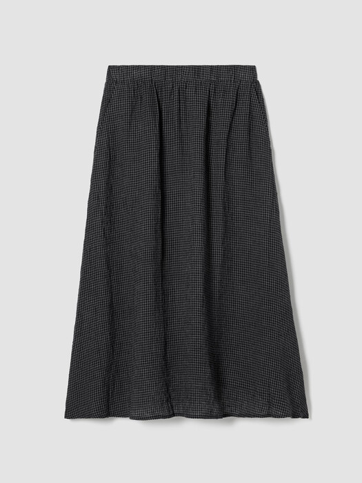 Puckered Organic Linen Pocket Skirt