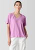 Organic Cotton Slubby Jersey V-Neck Tee