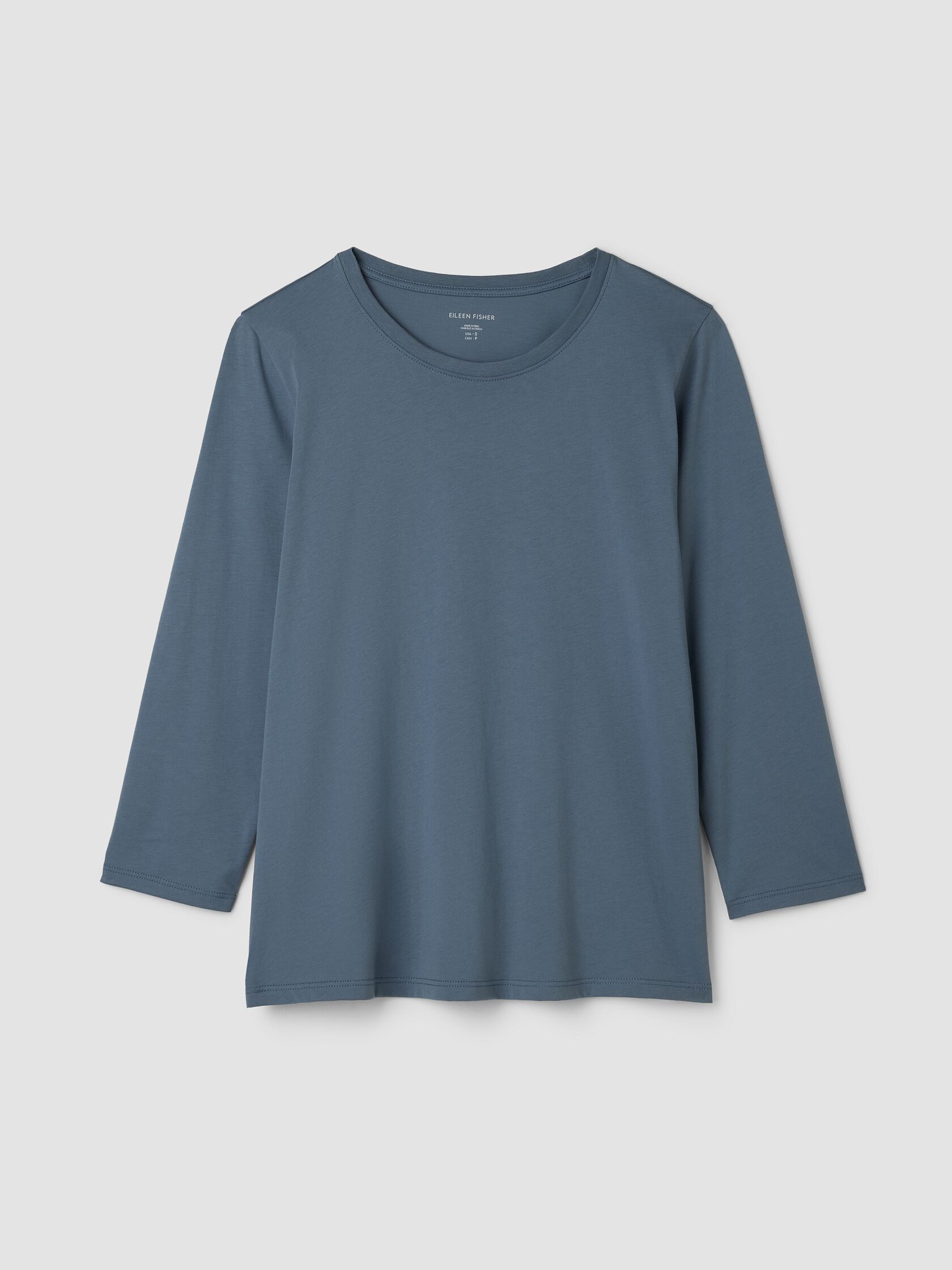 Organic Pima Cotton Jersey 3/4-Sleeve Tee
