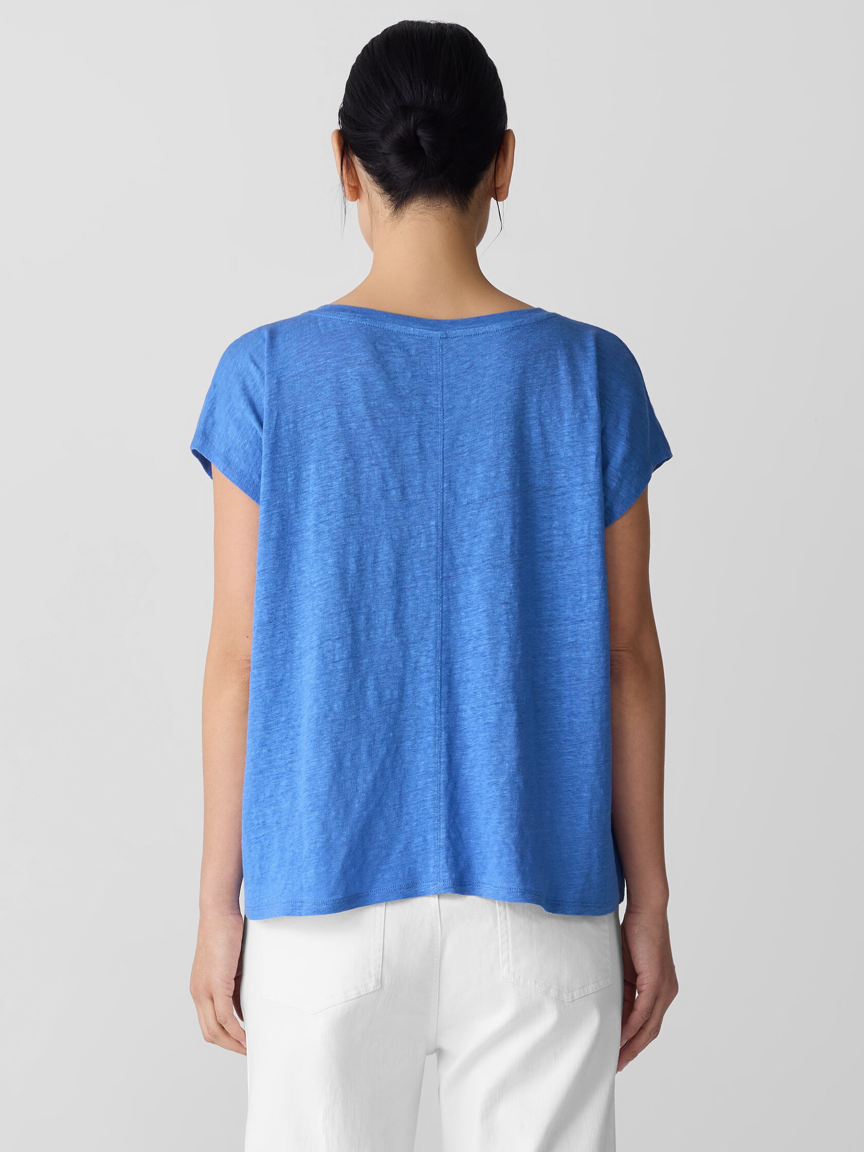 Organic Linen Jersey V-Neck Tee