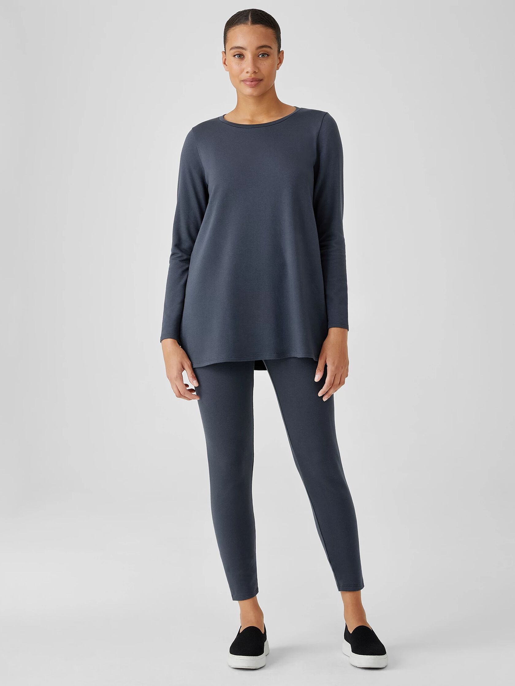 Cozy Brushed Terry Jewel Neck Top