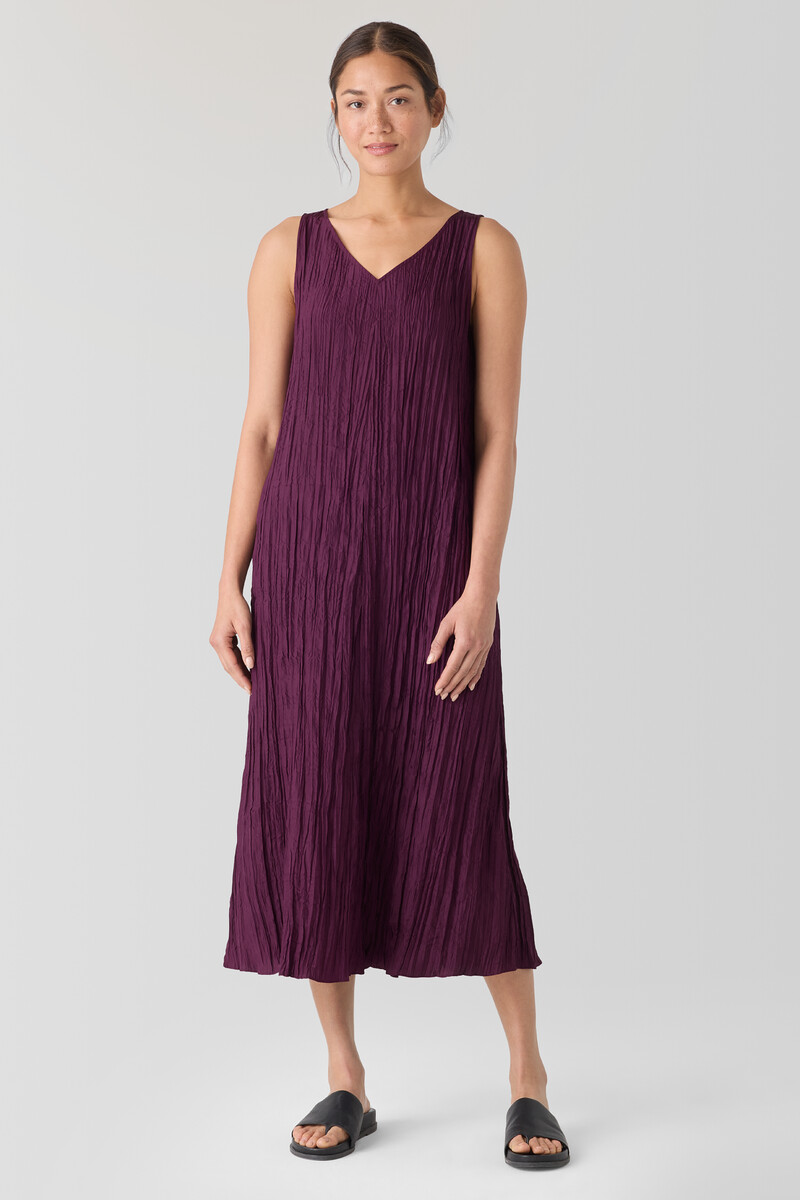 Crushed Silk V-Neck Dress Crushed Silk V-Neck Dress