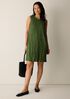 Crushed Silk Round Neck Dress