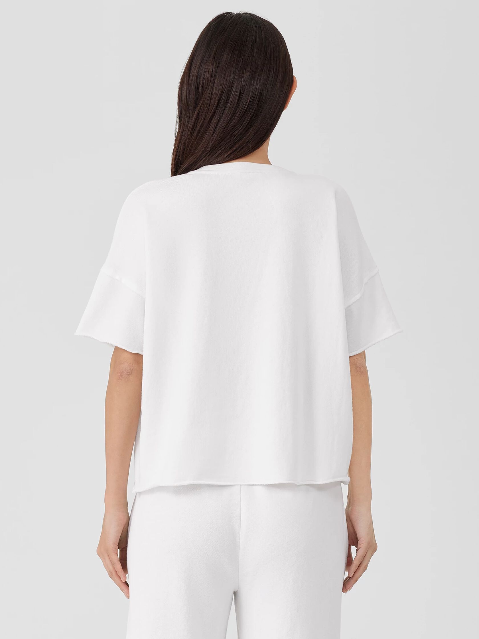 Lightweight Organic Cotton Terry Crew Neck Top