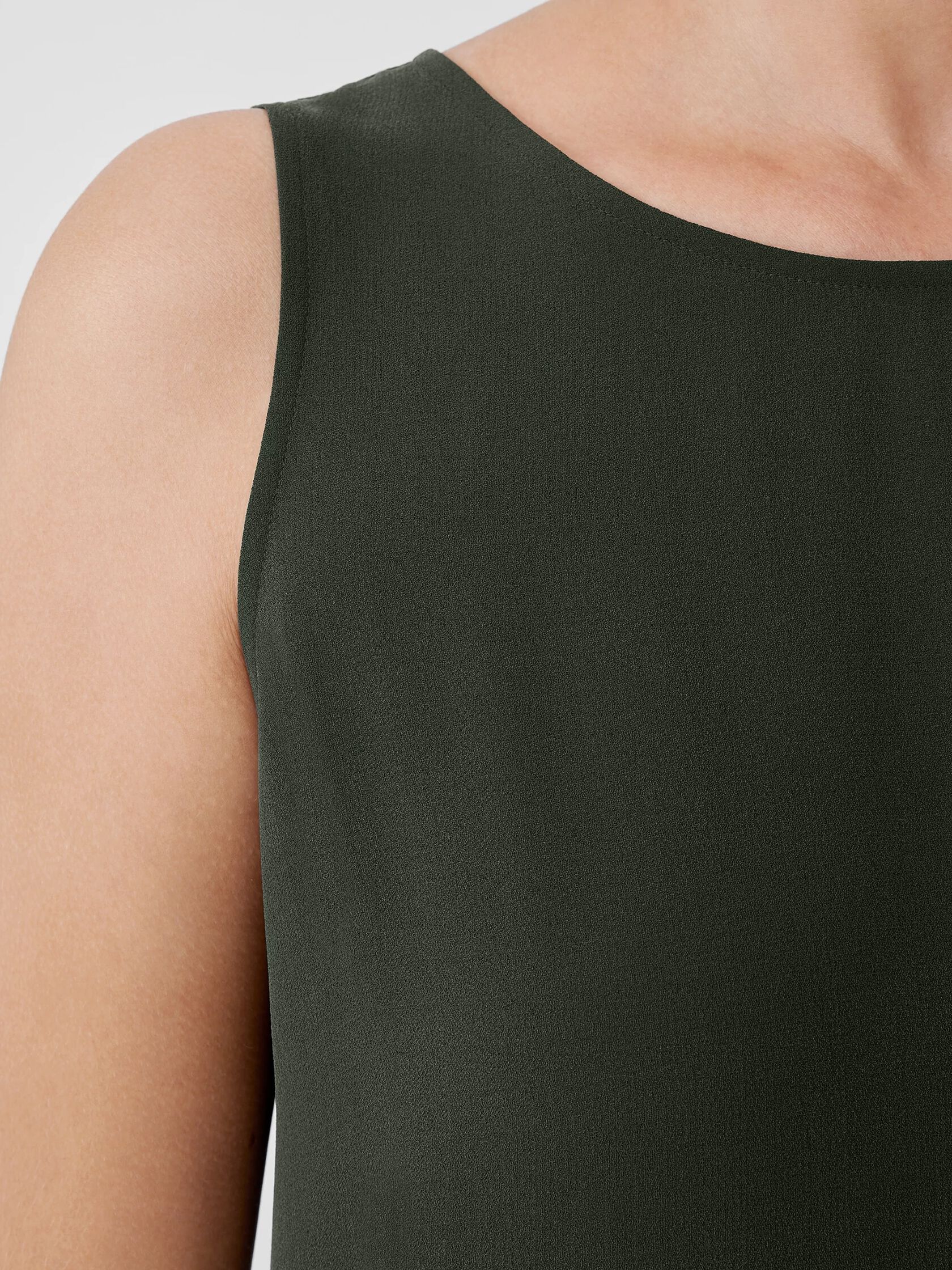 Silk Georgette Crepe Ballet Neck Tank