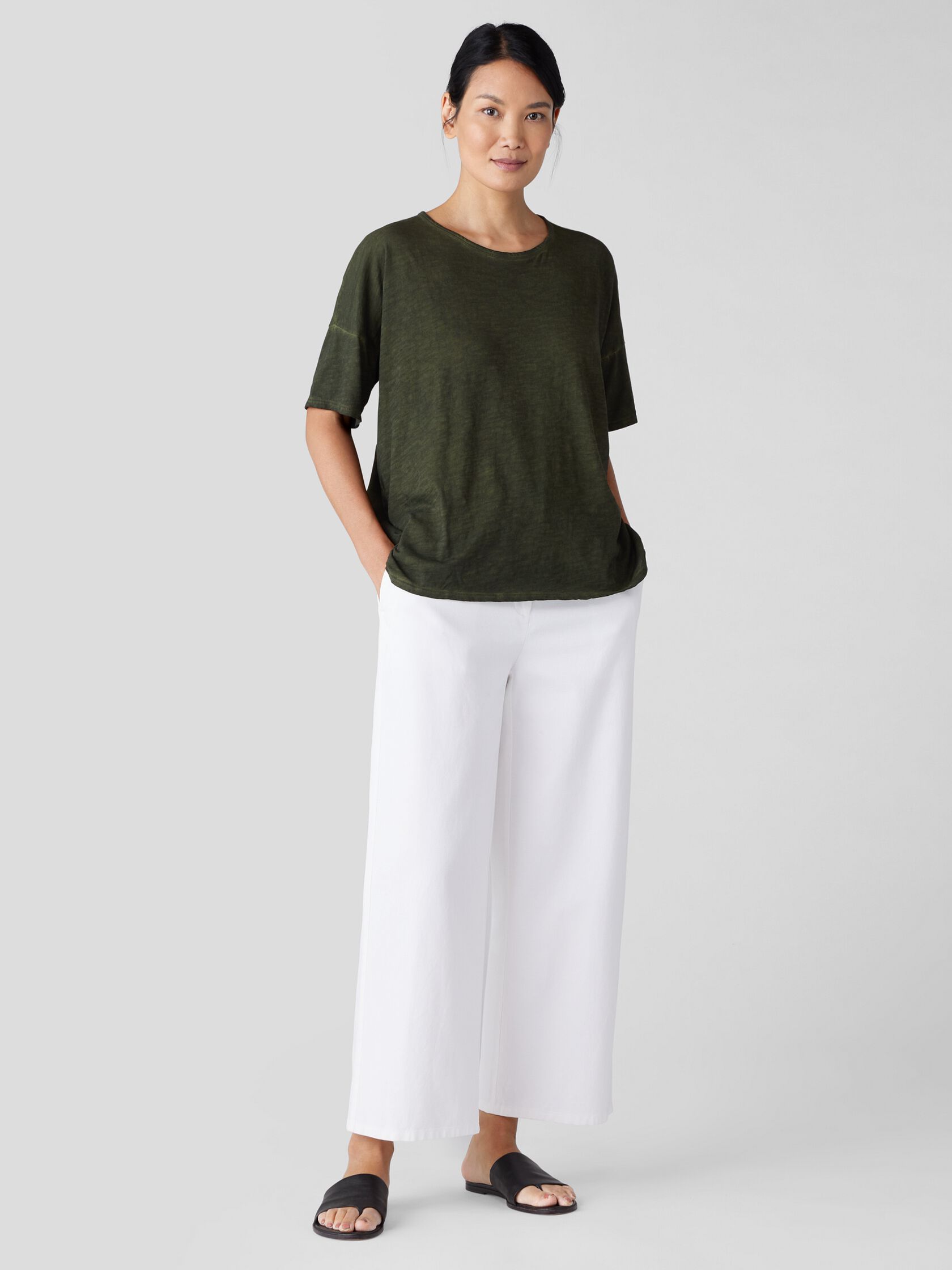 Organic Cotton Hazy Slub Crew Neck Tee