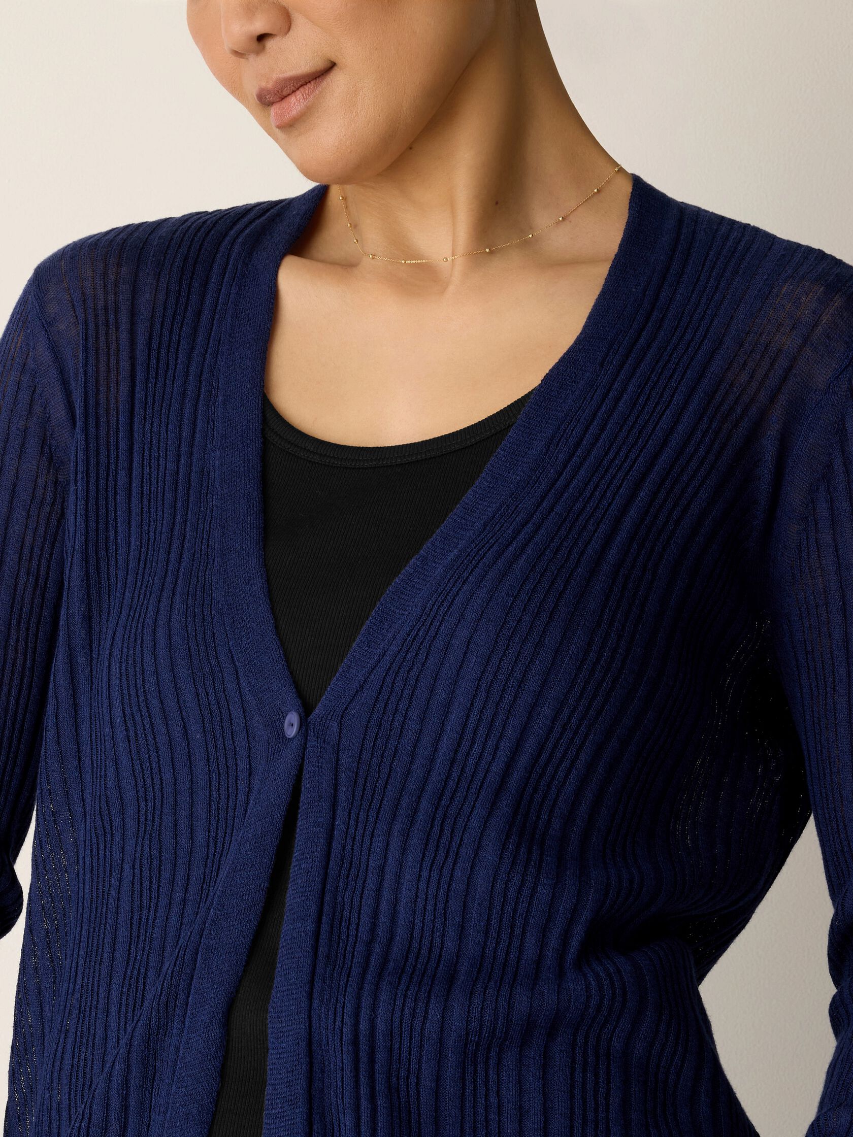 Organic Linen Cotton V-Neck Cardigan
