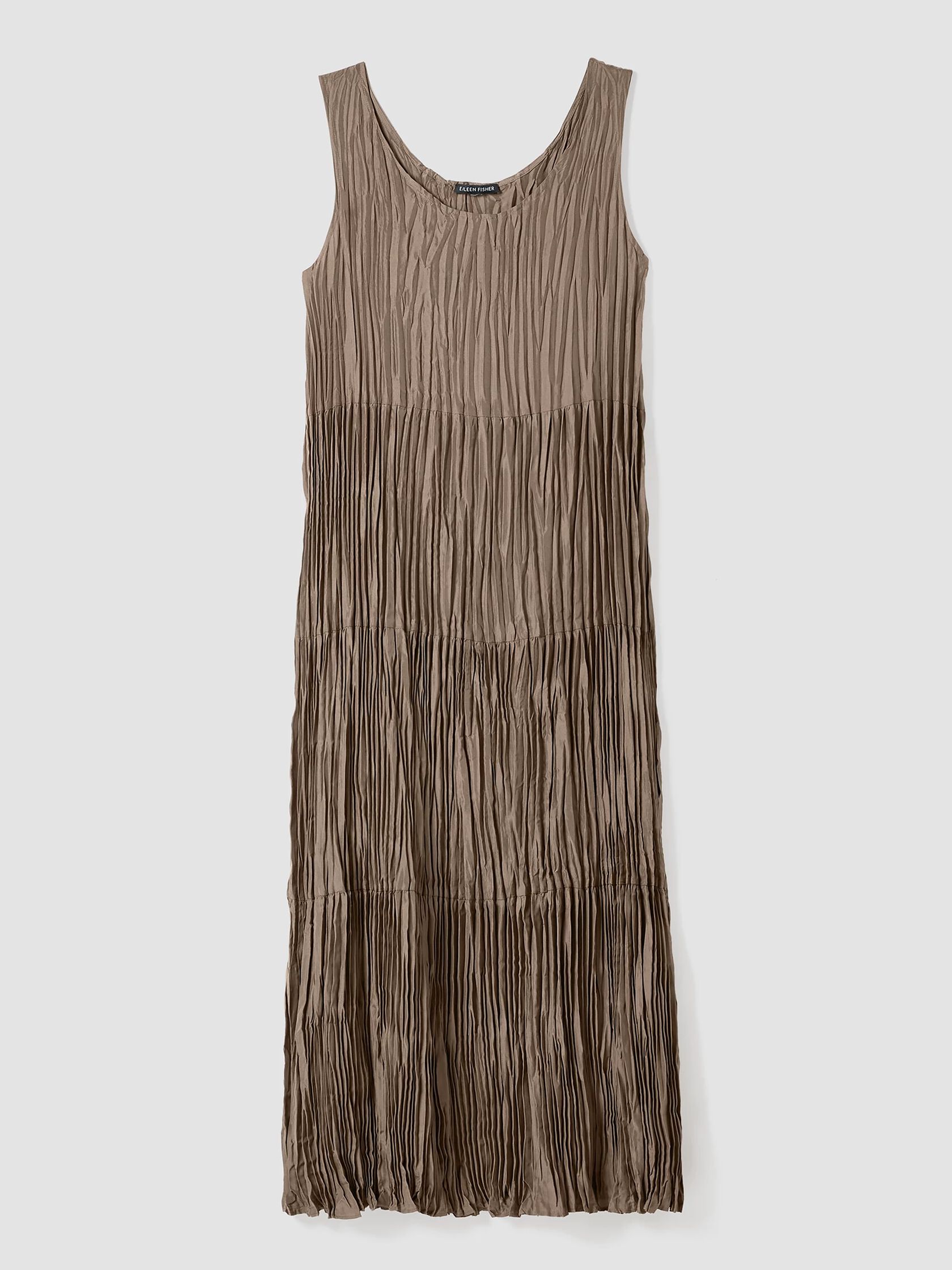 Crushed Silk Tiered Dress
