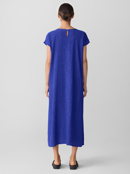 Woven Pliss Round Neck Dress | EILEEN FISHER Woven Pliss Round Neck Dress | EILEEN FISHER