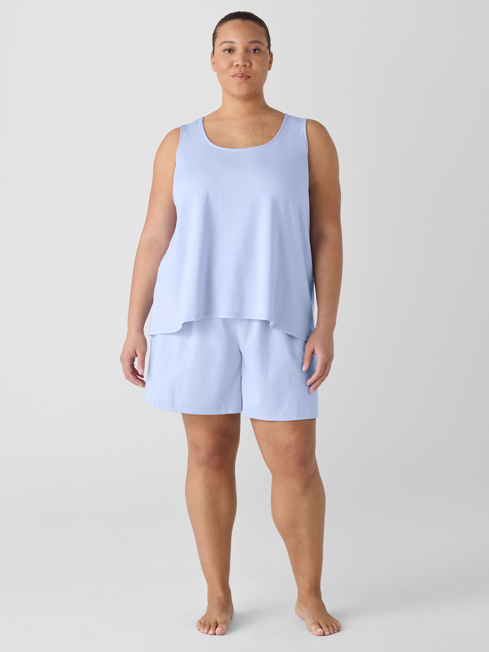 Organic Cotton Interlock U-Neck Sleep Tank
