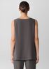 Silk Georgette Crepe Ballet Neck Long Tank