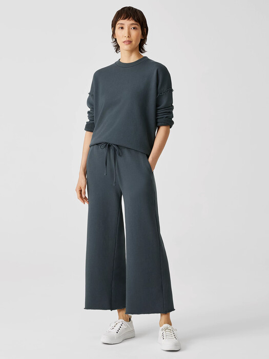 Organic Cotton French Terry Wide-Leg Pant