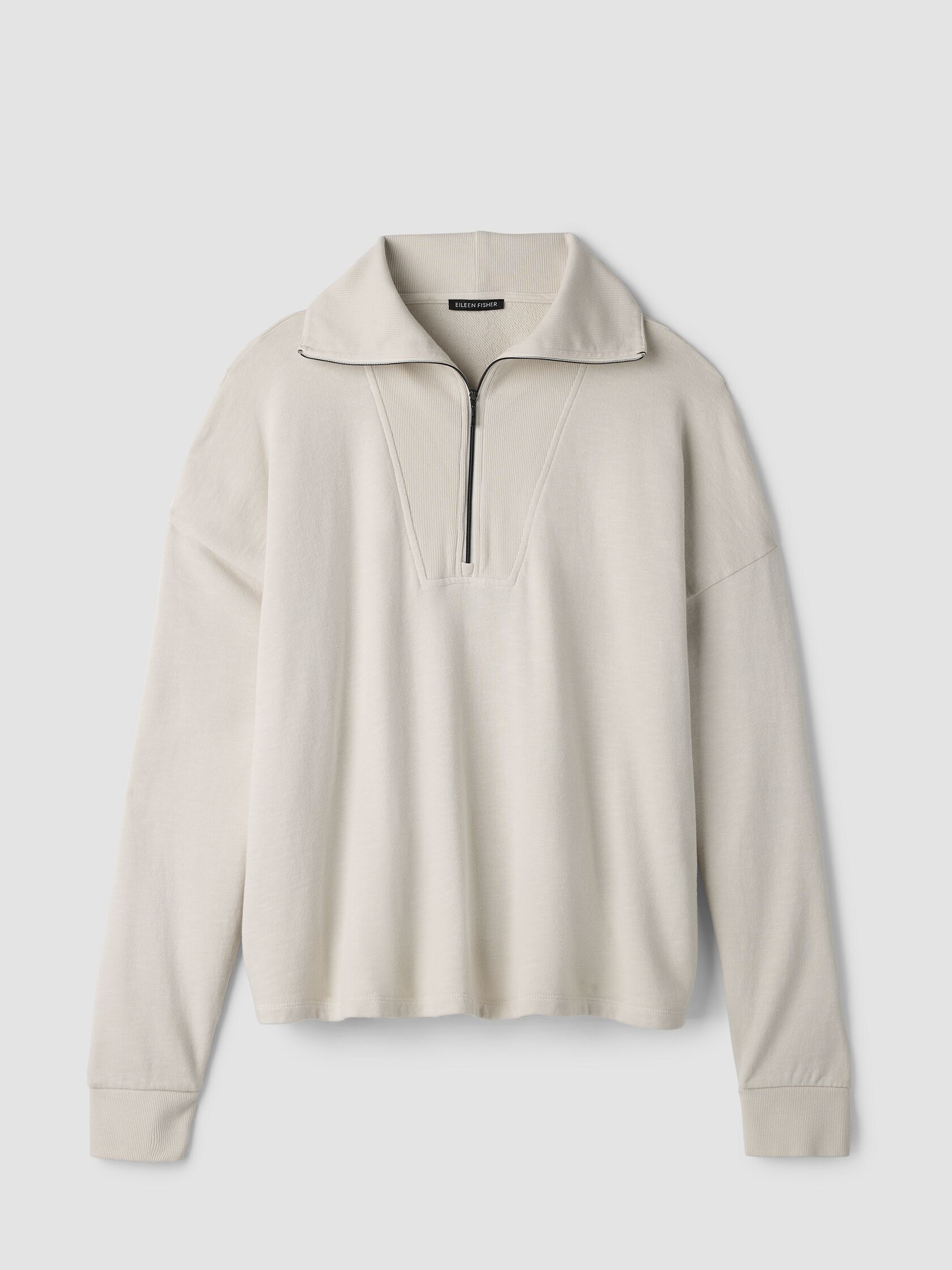 Garment-Dyed Organic Cotton Terry Zip Top