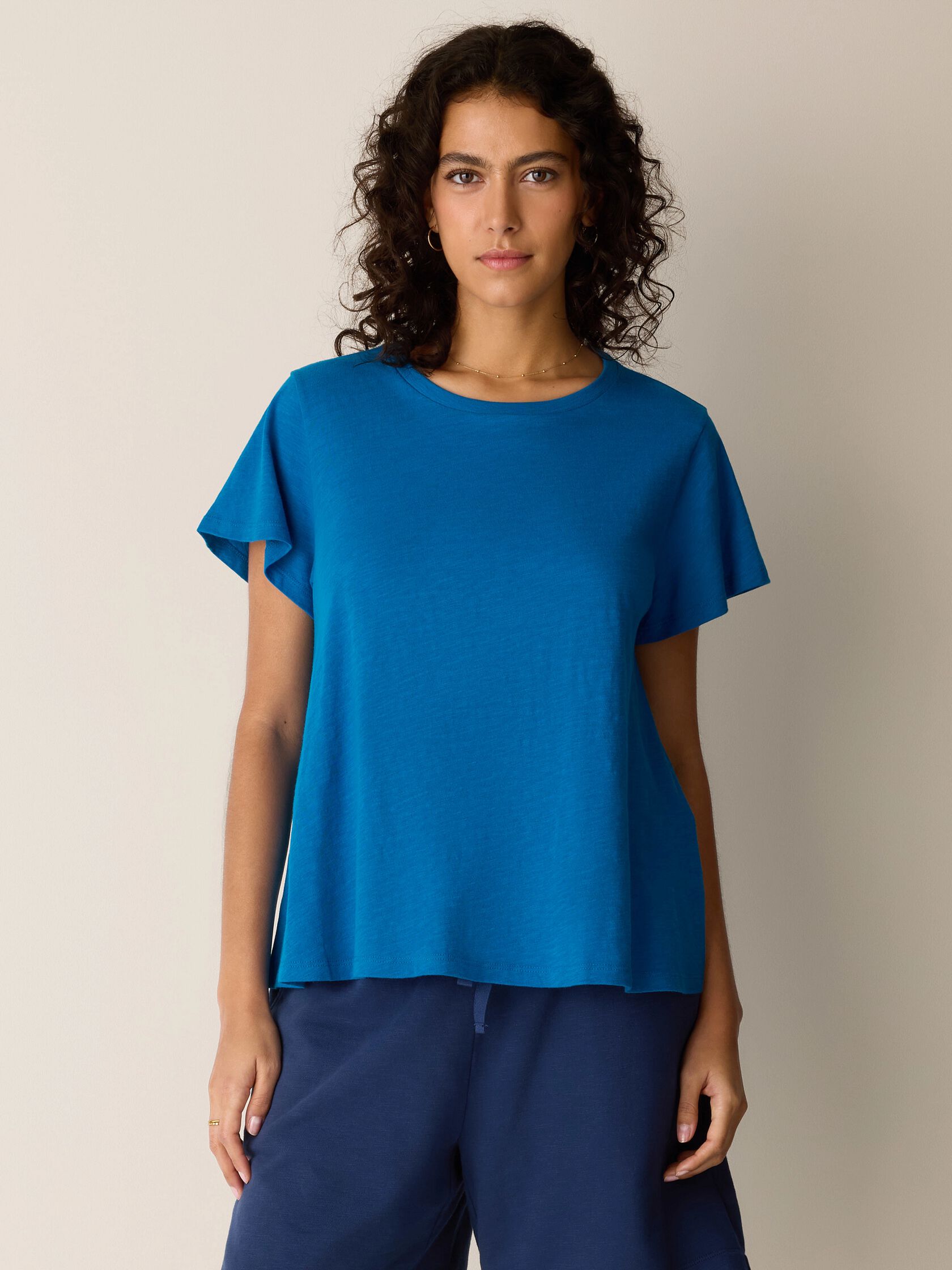 Organic Cotton Slubby Jersey Crew Neck Tee