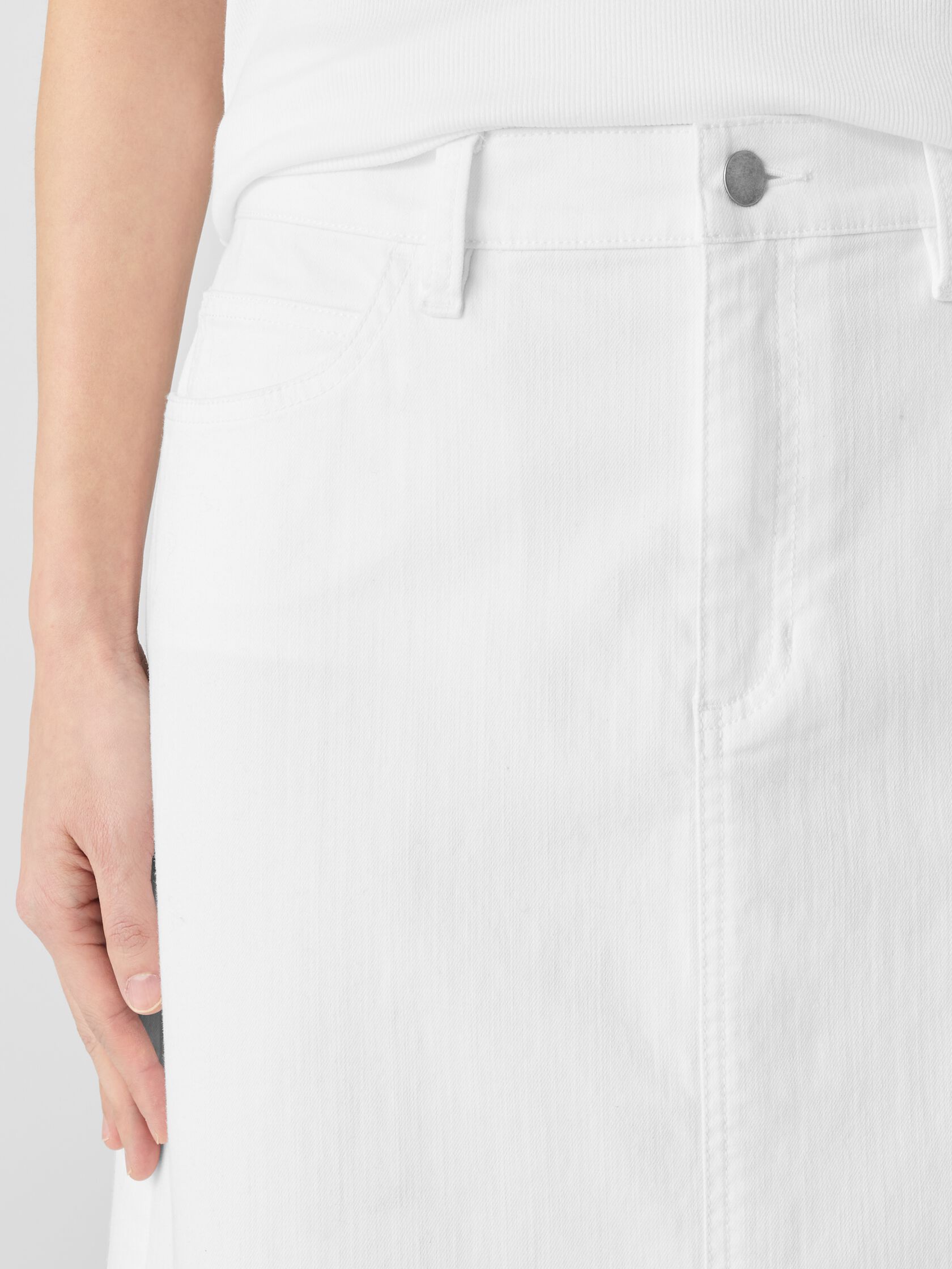 Garment-Dyed Organic Cotton Denim A-Line Skirt