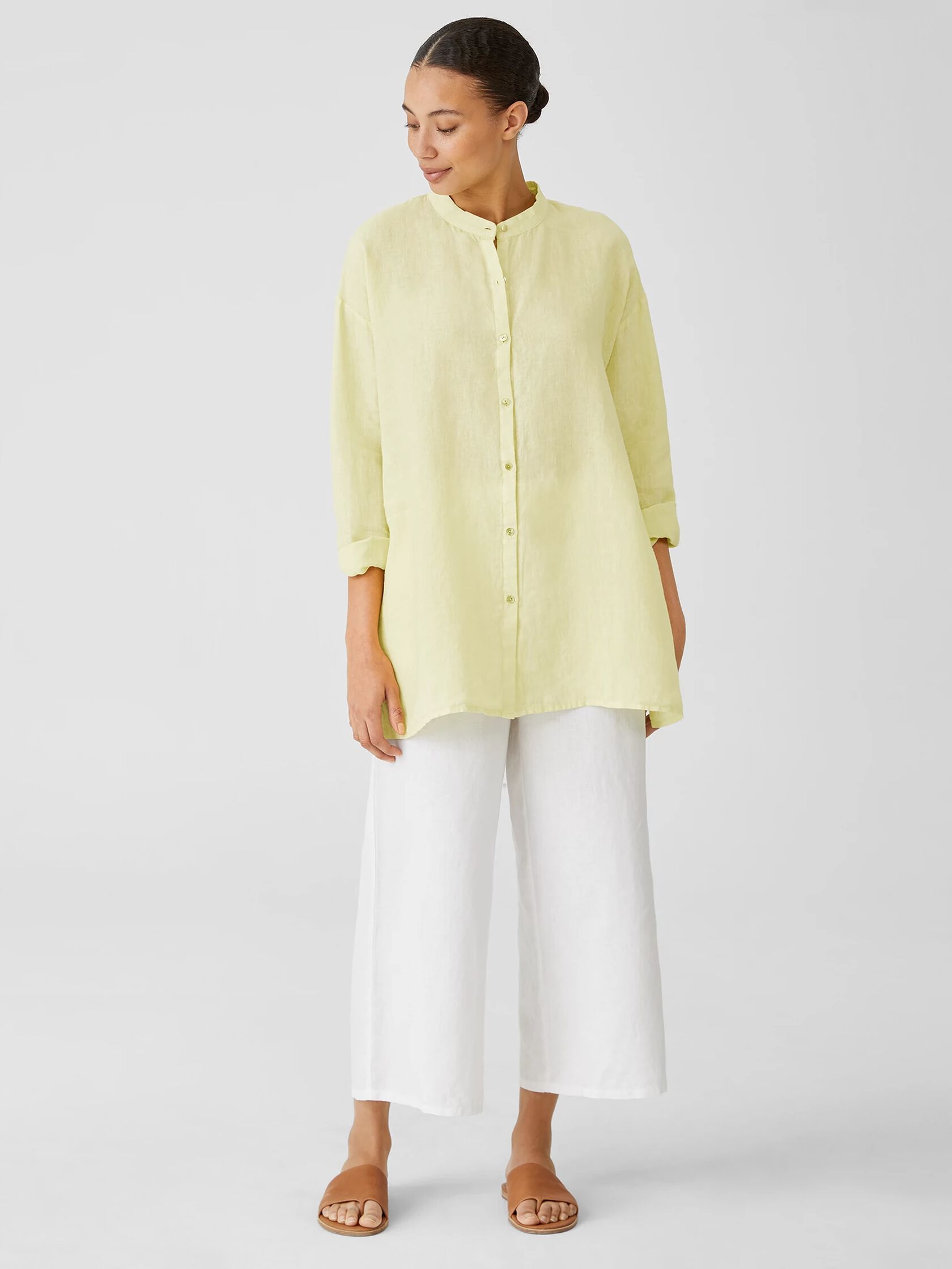 Garment-Dyed Organic Handkerchief Linen Shirt