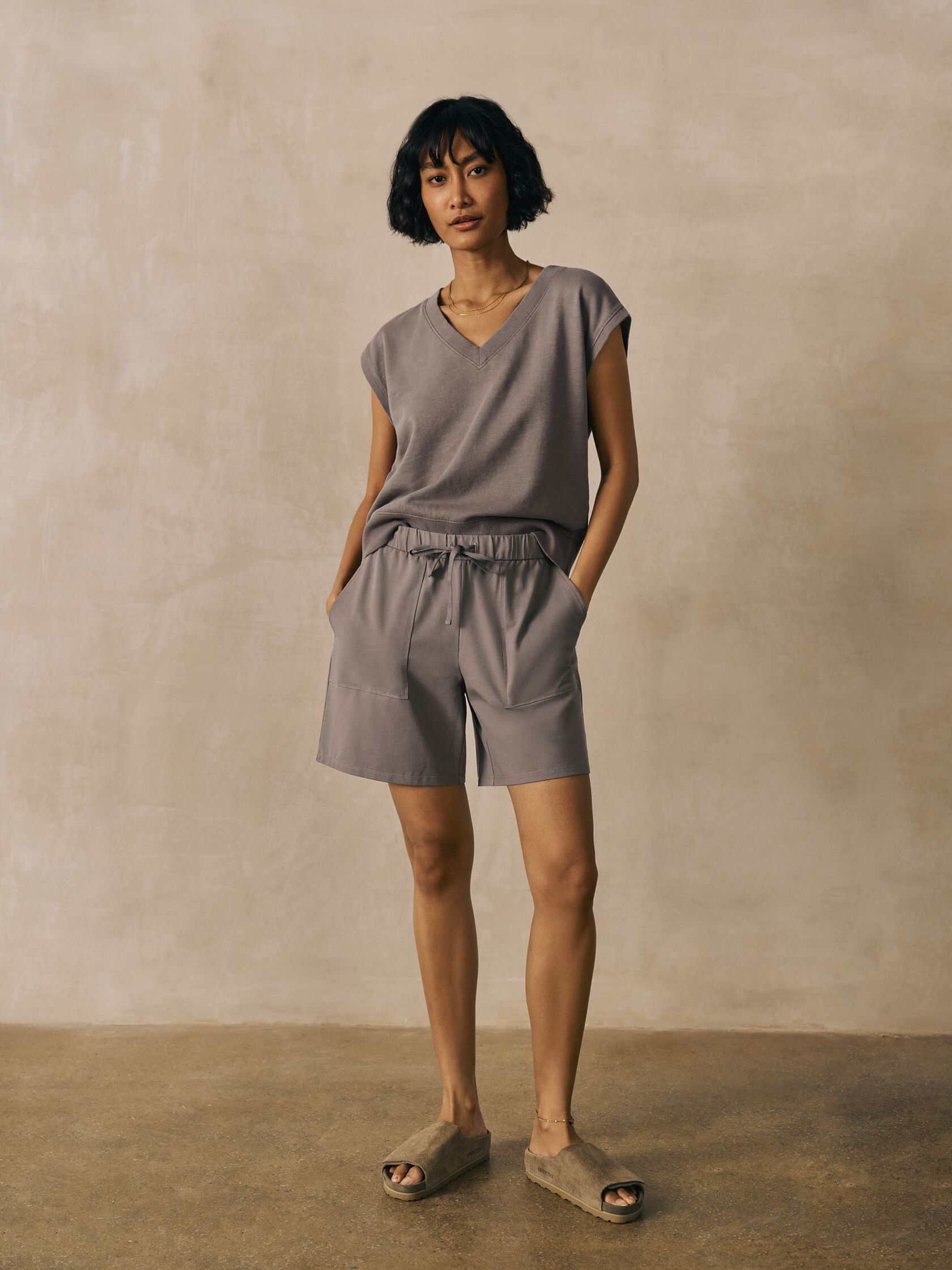 Pima Cotton Stretch Jersey Walking Shorts