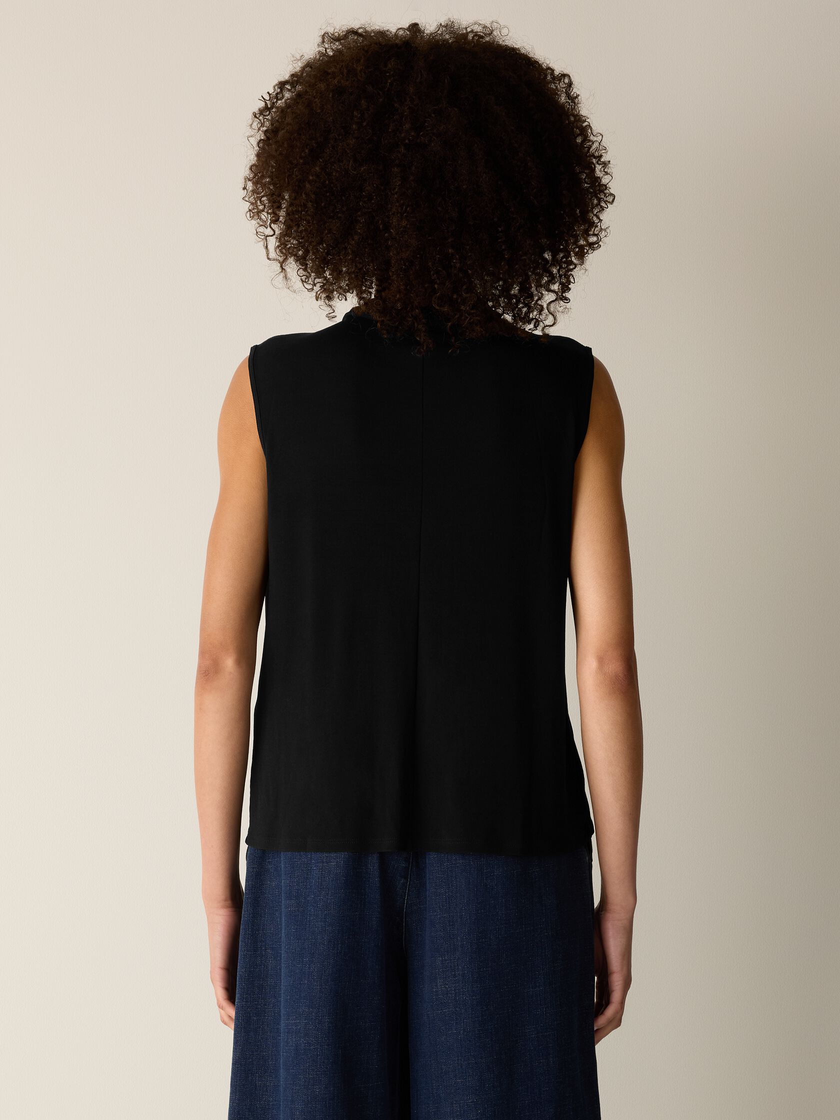 Stretch Silk Jersey Cowl Neck Tank