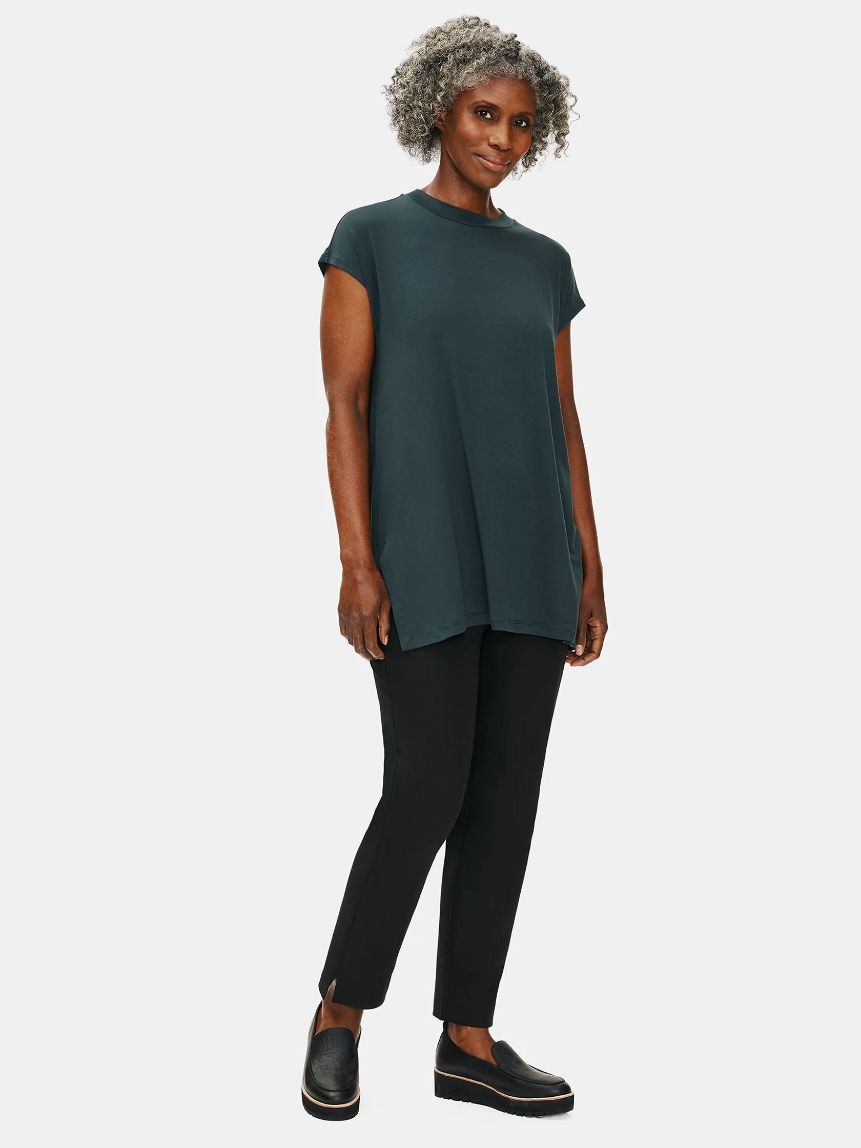 Fine Jersey Crew Neck Tunic