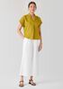 Organic Handkerchief Linen Notch Collar Top