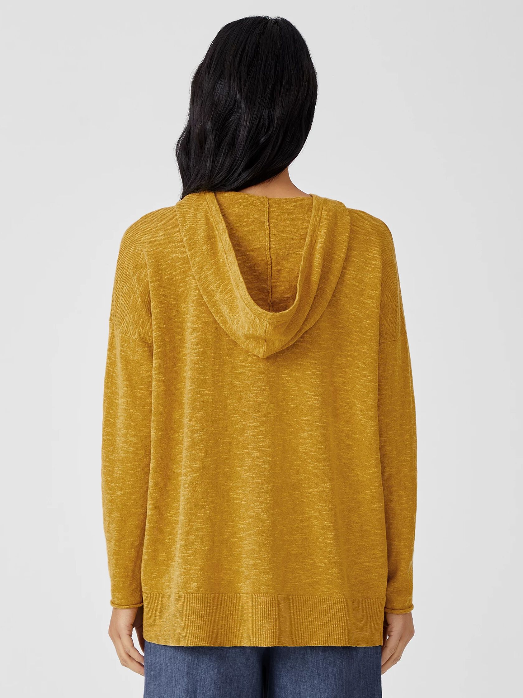 Organic Cotton Linen Slub Hooded Top