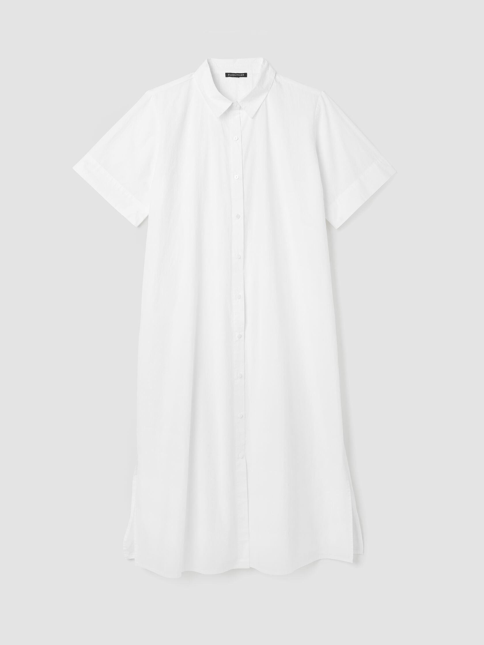 Washed Organic Cotton Poplin Classic Collar Shirtdress